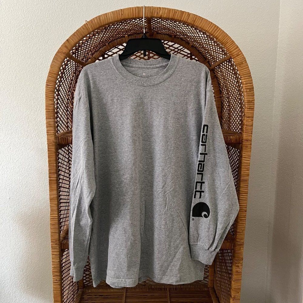 Carhartt Men's Long Sleeved Gray Tee Size Large
